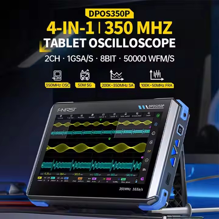 Signal Generator Spectrum Analyzer - FNIRSI DPOS350P 4-IN-1 350MHz Digital Oscilloscope