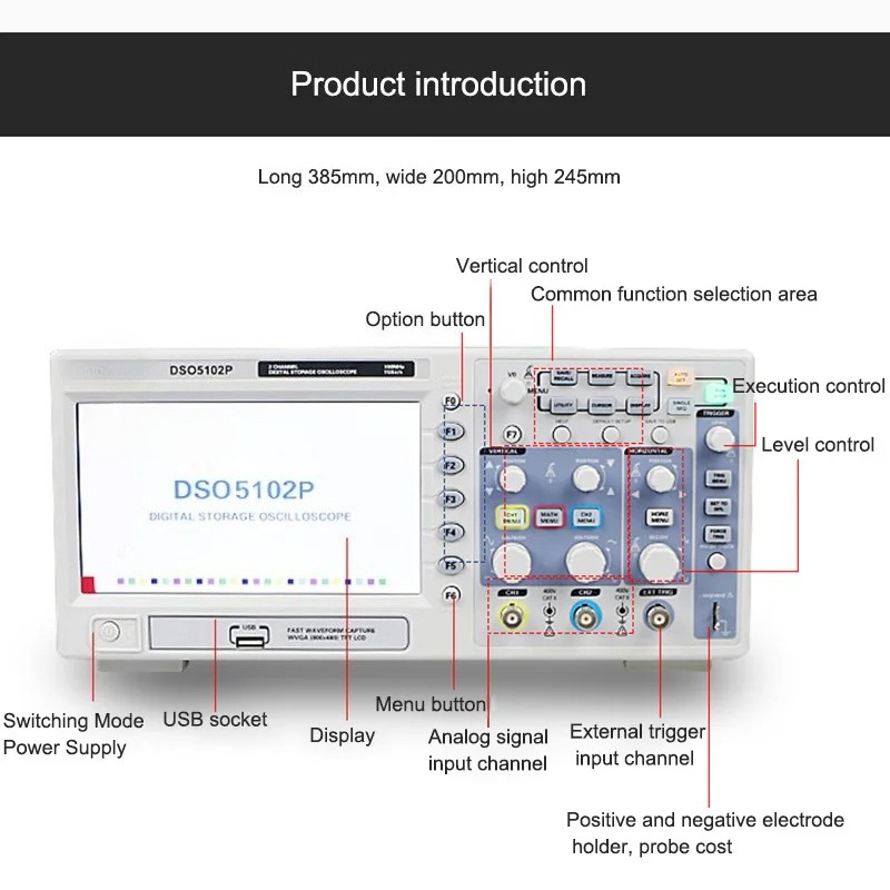Spedizione gratuita Hantek DSO - đánh giá và giá Digital Storage Oscilloscope 100Mhz