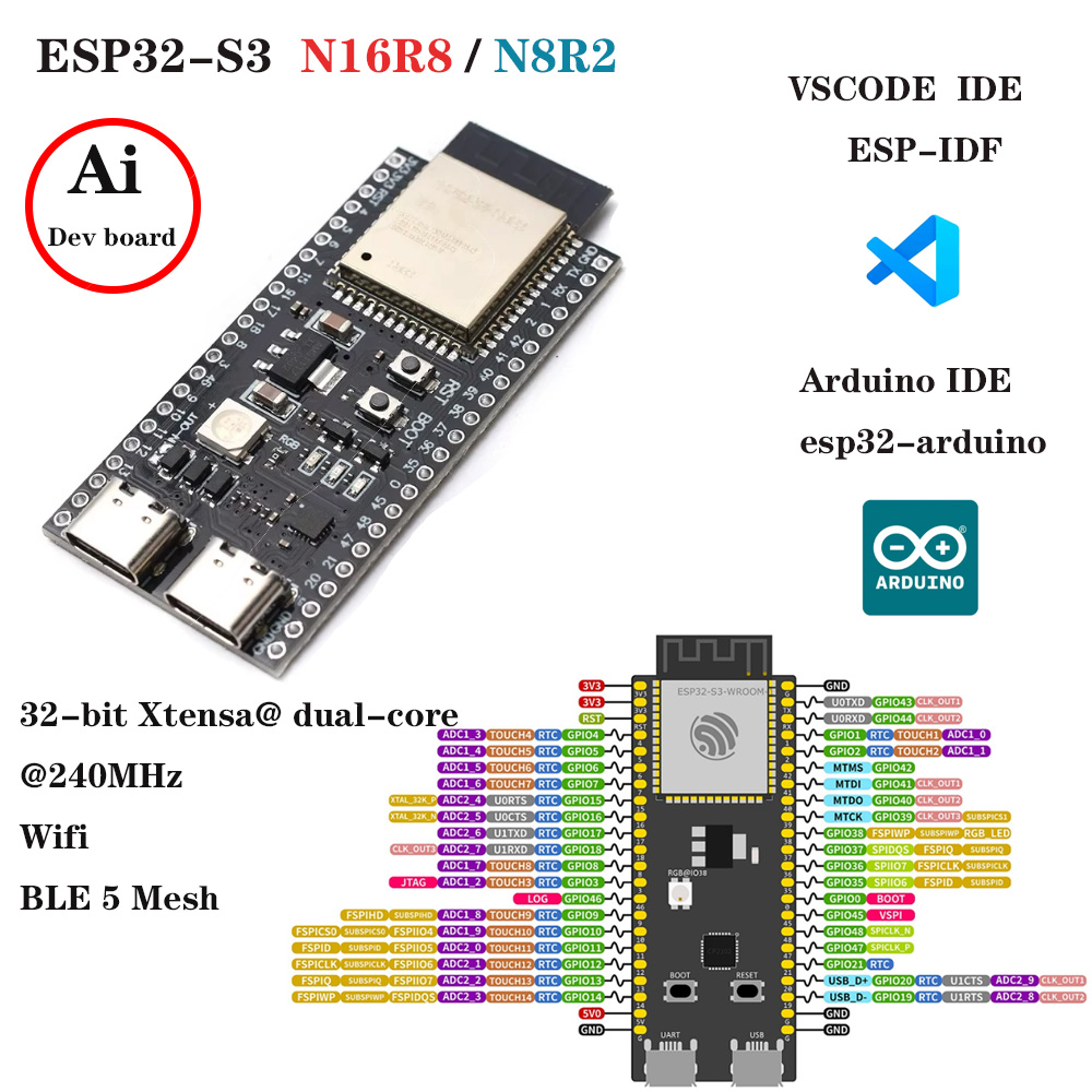 ESP32-S3 Development Boards wi - đánh giá và giá Esp32 S3 Development Board Lot